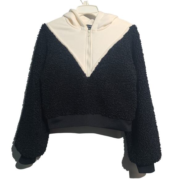 For Love And Lemons Hooded Sherpa 1/4 zip pullover - Picture 1 of 4